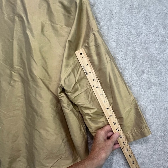 100% Silk Embroidered Button Up Shirt Jacket Stand Collar Sz M Floral Beaded - Picture 13 of 14